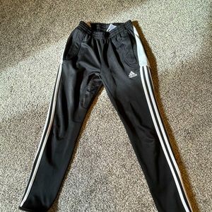 Black and white Adidas pants